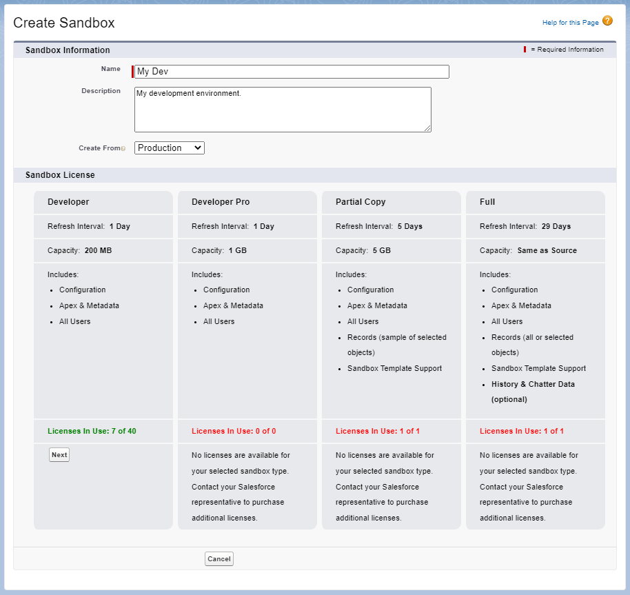 Create Sandbox